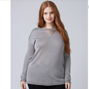 Brand new Lane Bryant sweater with distressed v